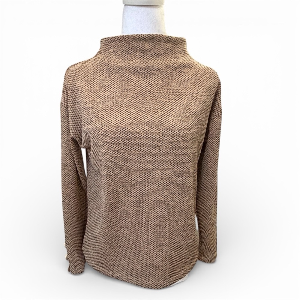 Vintage Rose Cozy Tan Women's Cowl Neck Sweater New PS